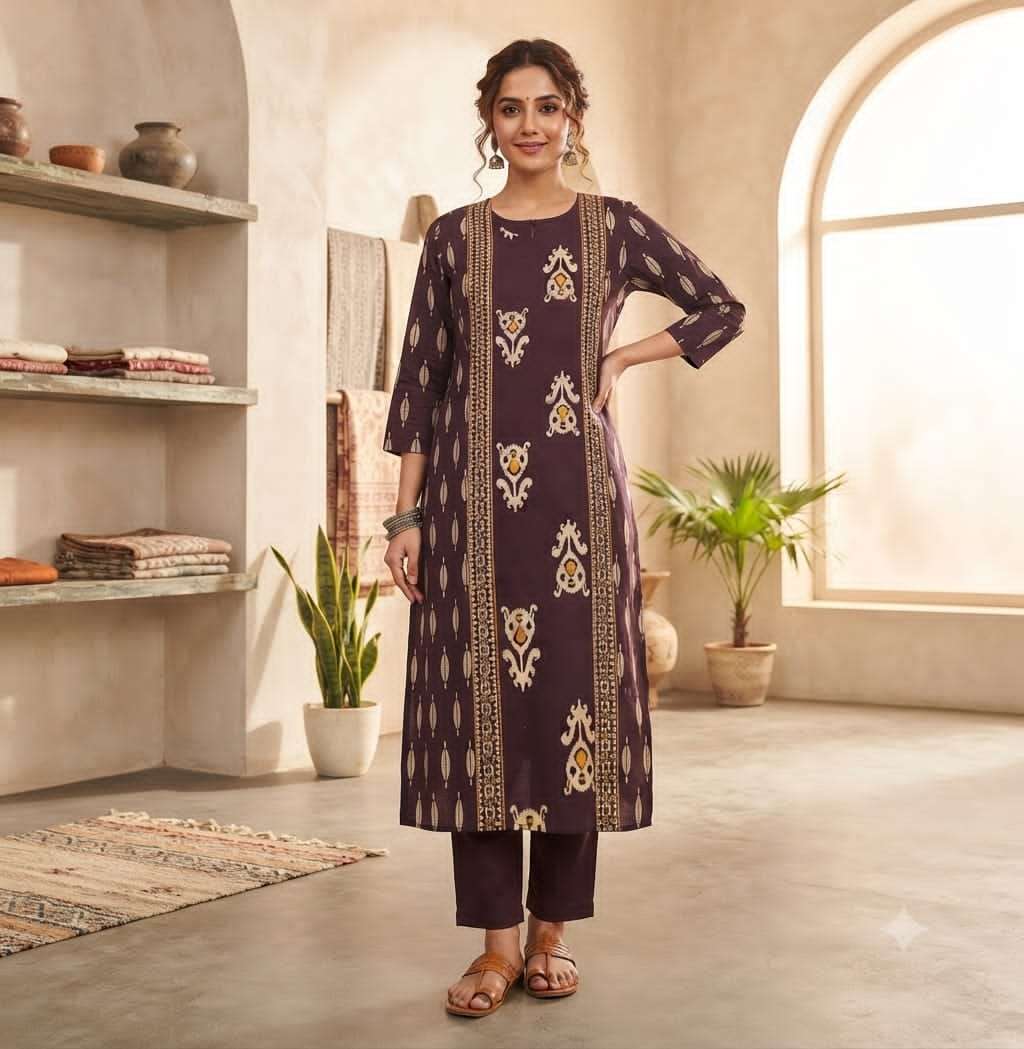 BRAND COTTON KURTI WITH CLASSIC WORK PANT FOR CORD SET WHOLESALER IN SURAT 